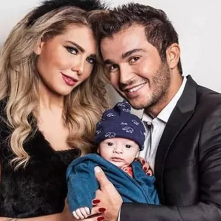 جورج الراسي وجويل حاتم وابنهما جو - الصورة من حساب قناة تلفزيون وان اللبناني على انستغرام
