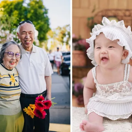 أجداد وطفل ياباني