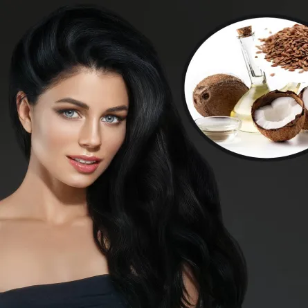 ماسك بذور الكتان وزيت جوز الهند للشعر