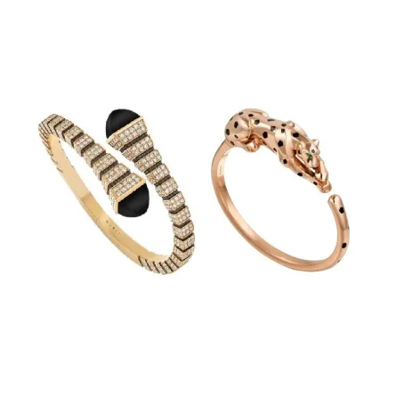 موديلات أساور ذهب بتصاميم فخمة تناسب العباية السوداء