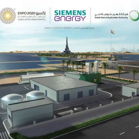 مشروع الهيدروجين الأخضر. الصورة من مكتب دبي الإعلامي