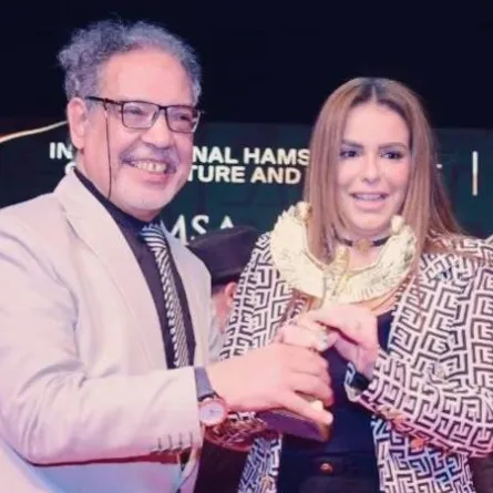 تكريم دنيا عبد العزيز بمهرجان همسة - صورة من حسابها على انستغرام