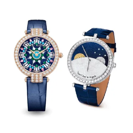 أجمل موديلات ساعات زرقاء بمينا دائرية كبيرة لإطلالات كاجوال عصرية