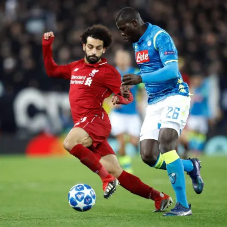 صورة محمد صلاح أمام فريق نابولي