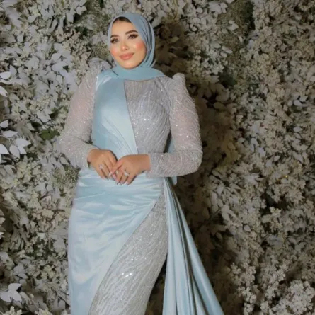 فساتين سهرة بأكمام طويلة للمحجّبات