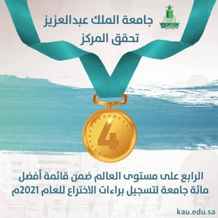 جامعة الملك عبدالعزيز تحصد المركز الرابع عالميا في تسجيل براءات الاختراع - الصورة من حساب جامعة الملك عبدالعزيز