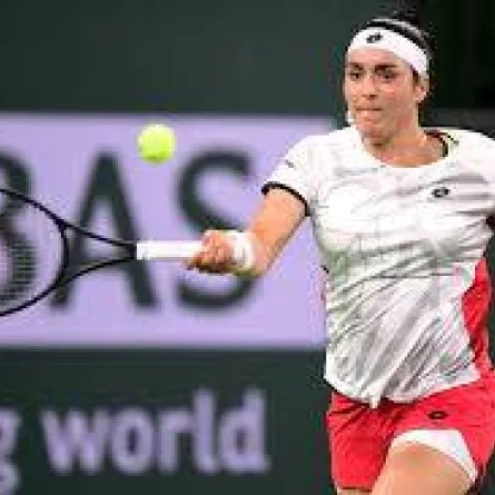 انس  جابر اثناء مباريتها  نصف النهائي الصورة  من  euronews