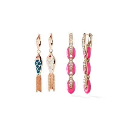 أقراط متدلية مطلية بالميناء لصيف 2022