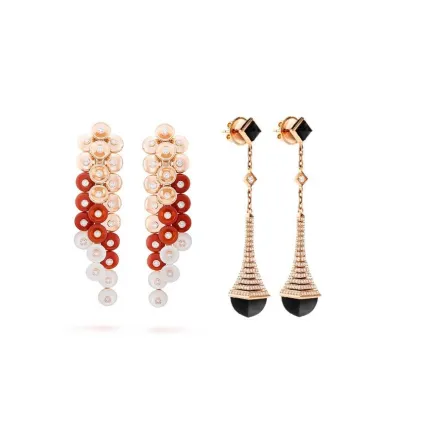 تألقي بأجمل تصاميم الأقراط الطويلة المرصوفة بالأحجار الكريمة في خريف 2022