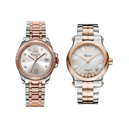 موديلات ساعات من الذهب الوردي والفولاذ