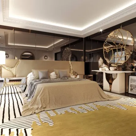 سجادة تفترش أرضيّة غرفة النوم 