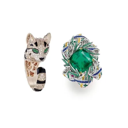 موديلات خواتم مرصعة بحجر الزمرد الأخضر لليوم الوطني السعودي 2022