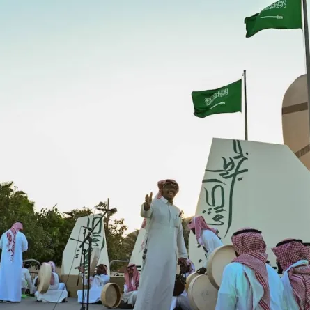 جانب من تصوير الاوبريت - الصورة من المركز الاعلامي لمركز الملك عبدالعزيز الثقافي العالمي إثراء