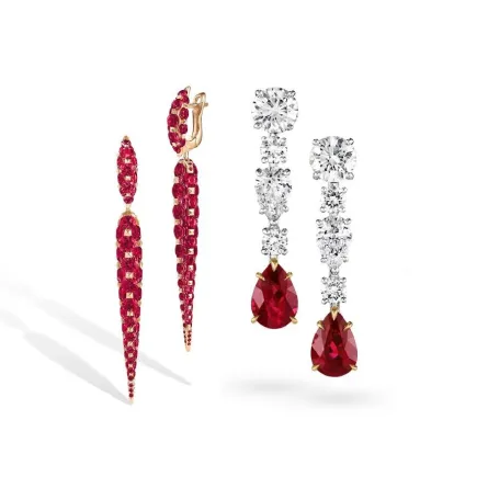 تجولنا بين أشهر الدور وعدنا لعروس خريف 2022 بأفخم أقراط مرصوفة بالألماس والروبي لإطلالة ساحرة