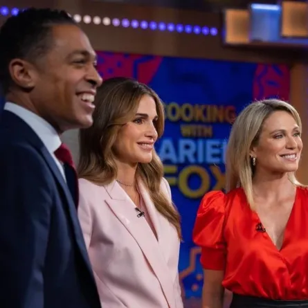 الملكة رانيا في البرنامج التليفزيوني GMA- الصورة من حساب الملكة رانيا على إنستغرام