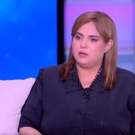 لقطة شاشة من حوار وفاء مكي على قناة إم بي سي مصر مع ياسمين عز