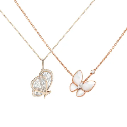 سلاسل ألماس بتصاميم جذابة من وحي الفراشات لإطلالة ناعمة للعروس