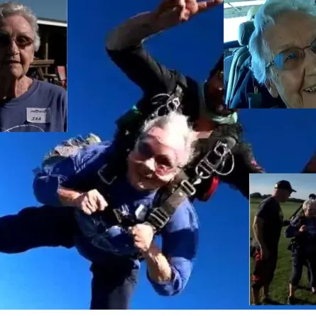 مُسنّة أمريكية تحب المخاطرة.. تحتفل بعيد ميلادها الـ91 بقفز المظلات