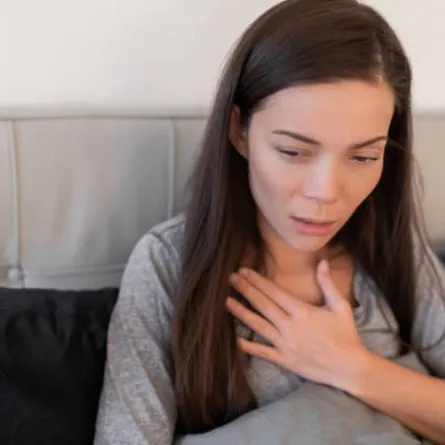 صورة لحامل تعاني من ضيق التنفس