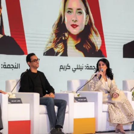 من ندوة الفيل الأزرق- الصورة من حساب معرض الرياض الدولي للكتاب على توتير