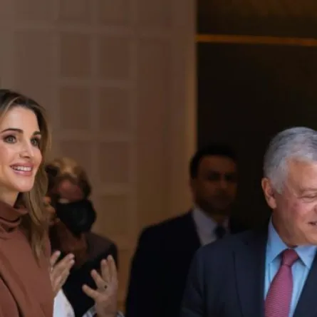 الملكة رانيا العبدالله وزوجها الملك 