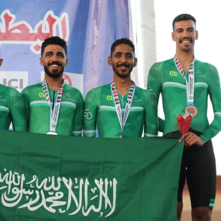 المنتخب السعودي للدراجات يحصد 12 ميدالية في البطولة العربية للمضمار بالقاهرة - الصورة من حساب الاتحاد السعودي للدراجات على تويتر