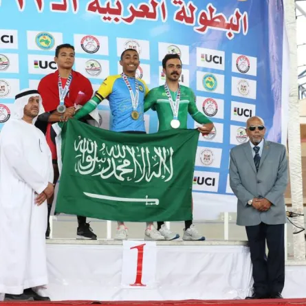 أخضر الدراجات يحصد 24 ميدالية في ختام البطولة العربية للمضمار - الصورة من حساب الاتحاد السعودي للدراجات