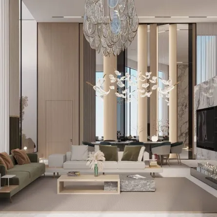 أعمال لافتة في غرفة المعيشة