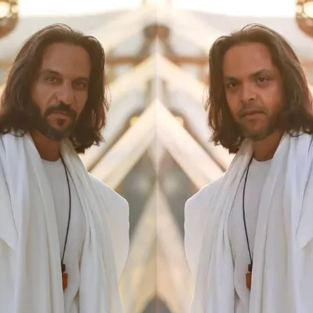 محمد هنيدي وبهاء سلطان - الصورة مركبة بواسطة المحرر