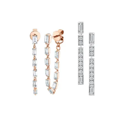 أقراط ألماس بقصة الباغيت 2022