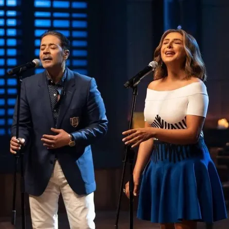 مدحت صالح وأنغام - الصورة من حسابه على فيسبوك