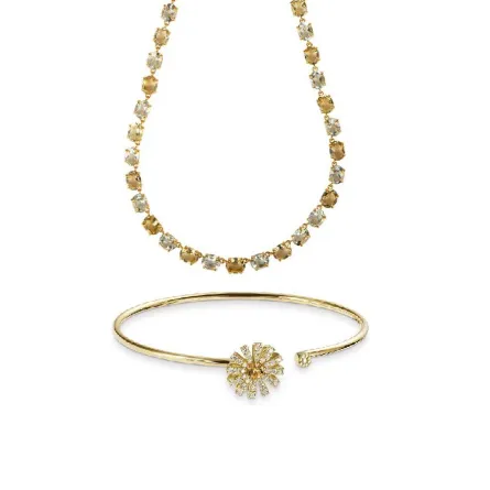 مجوهرات مرصعة بحجر الكوارتز الأصفر