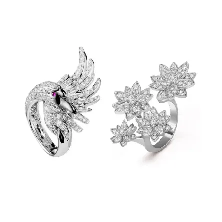 بتصاميم ساحرة.. أجمل خواتم ذهب أبيض مرصوفة بالألماس لإطلالة ملكية للعروس