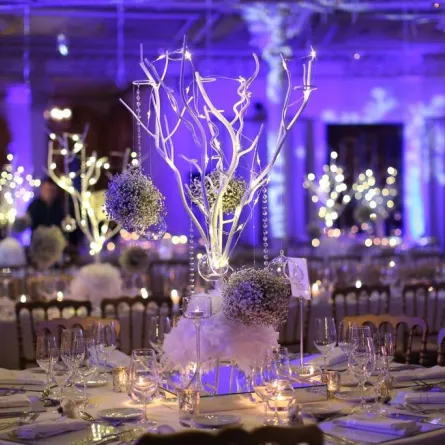 ديكور مميّز للإضاءة في حفل الزفاف