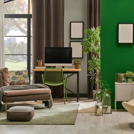 الأخضر لون بارز في الديكور الداخلي