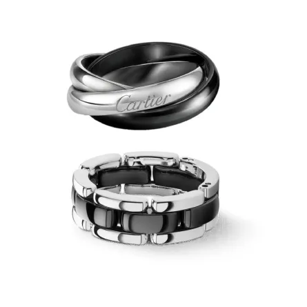 موديلات خواتم ذهب من السيراميك الأسود