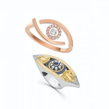 خواتم ذهب على شكل عين لإطلالة شرقية ساحرة في خريف 2022