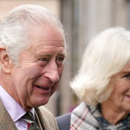 Britain's King Charles III (L) and Britain's Camilla, Queen Consort (R) arrive at a reception to thank the community of Aberdeenshire for their organisation and support following the death of Queen Elizabeth II at Station Square, the Victoria & Albert Halls, in Ballater, on October 11, 2022. Andrew Milligan / POOL / AFP
