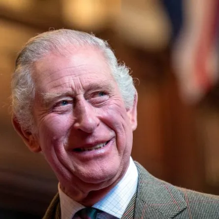 Britain's King Charles III reacts as he meets with families from Afghanistan, Syria and Ukraine who have settled in Aberdeen, during a visit to Aberdeen Town House, on October 17, 2022. Jane Barlow / POOL / AFP