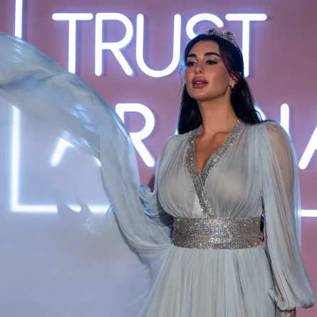 Egyptian actress Yasmin Sabri arrives to attend the Fashion Trust Arabia Awards, a part of year-round cultural events culminating the FIFA World Cup Qatar 2022 football tournament, at the national museum of Qatar in Doha on October 26, 2022. Jewel SAMAD / AFP