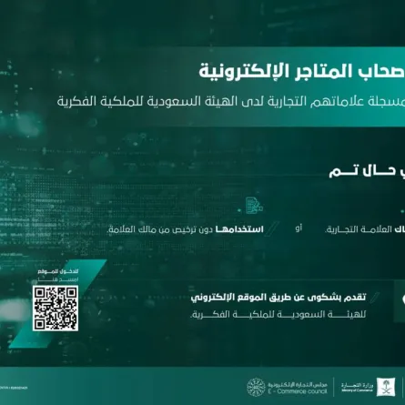 الملكية الفكرية توضح لأصحاب المتاجر الإلكترونية إجراءات شكوى انتهاك العلامة التجارية