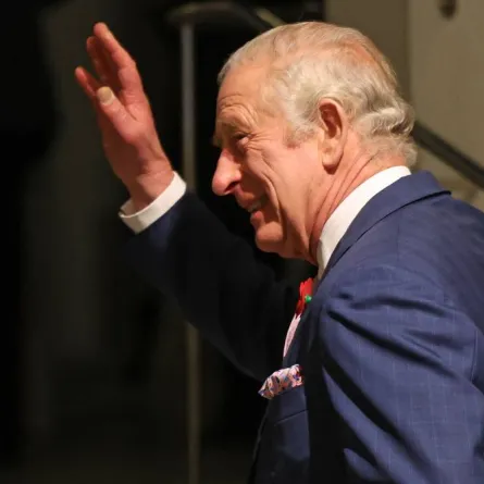 Britain's King Charles III waves as he arrives at the Victoria and Albert Museum, to visit the Africa Fashion exhibition in London, on November 3, 2022. Africa Fashion is a landmark exhibition celebrating the creativity, ingenuity and global impact of African fashion.ISABEL INFANTES / AFP