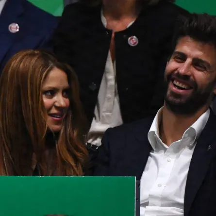 Colombian singer Shakira and her husband Barcelona's Spanish defender and Kosmos president Gerard Pique watch Spain's Rafael Nadal playing Canada's Denis Shapovalov during the final singles tennis match between Canada and Spain at the Davis Cup Madrid Finals 2019 in Madrid on November 24, 2019.GABRIEL BOUYS / AFP