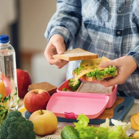 صورة لأم تحضر صندوق طعام المدرسة