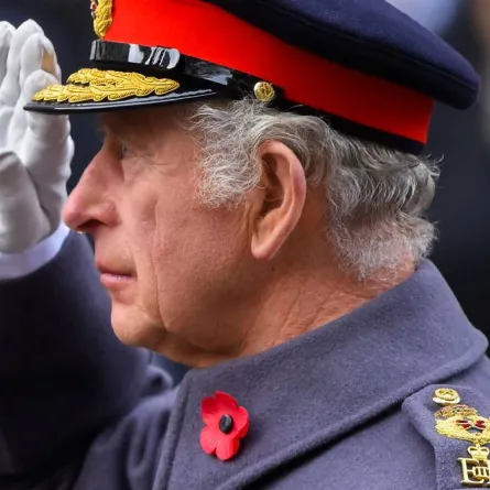 Britain's King Charles III attends the Remembrance Sunday ceremony at the Cenotaph on Whitehall in central London, on November 13, 2022. Remembrance Sunday is an annual commemoration held on the closest Sunday to Armistice Day, November 11, the anniversary of the end of the First World War and services across Commonwealth countries remember servicemen and women who have fallen in the line of duty since WWI. TOBY MELVILLE / POOL / AFP
