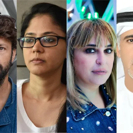 الفنانون المشاركون في برنامج تكليف الفنانين في المواقع الثقافية 2022_الصورة مقدمة من فن أبوظبي