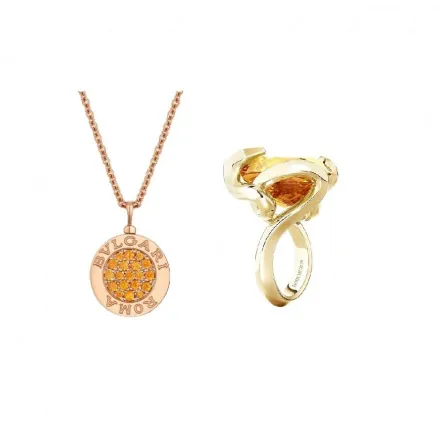 موديلات مجوهرات خريفية مرصعة بالألماس والأحجار البرتقالية