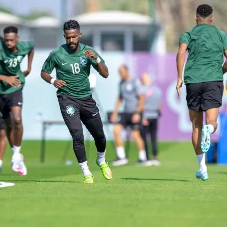 استعدادات المنتخب السعودي للمواجهة الأولى مع الأرجنتين في كأس العالم 2022 - الصورة من حساب المنتخب السعودي