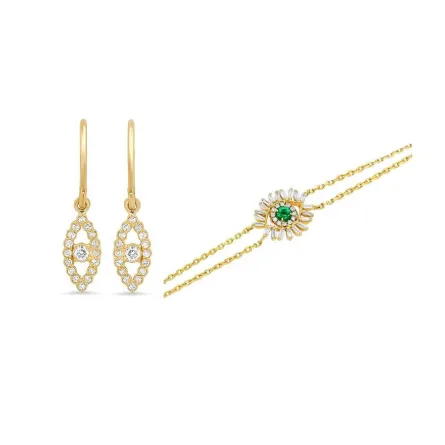 مجوهرات على شكل عين لإطلالة شرقية لعروس شتاء 2023