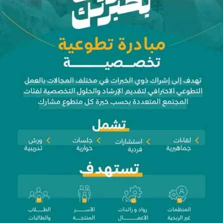 مبادرة تطوع بخبرتك. الصورة من تويتر وزارة الموارد البشرية